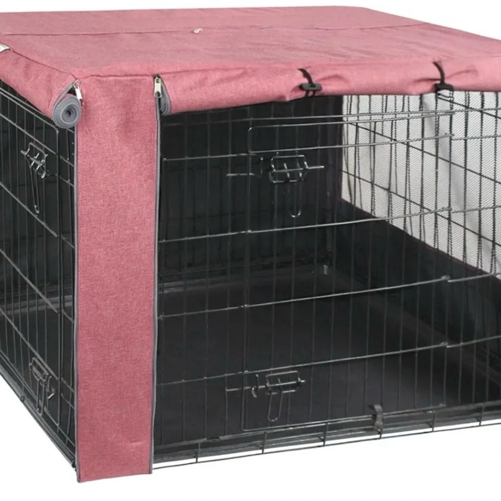 HiCaptain Durable Small Pink Dog Crate Cover - Crate not included